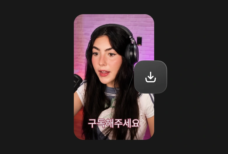 Dubbed clip preview with a download button