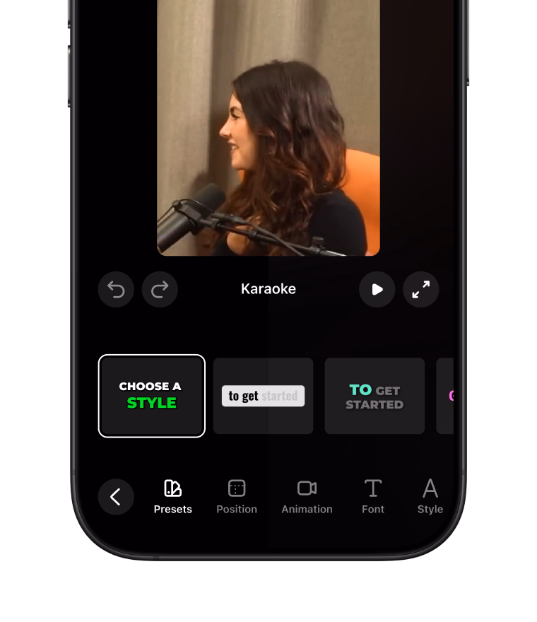 Polish on mobile with caption styles and edits