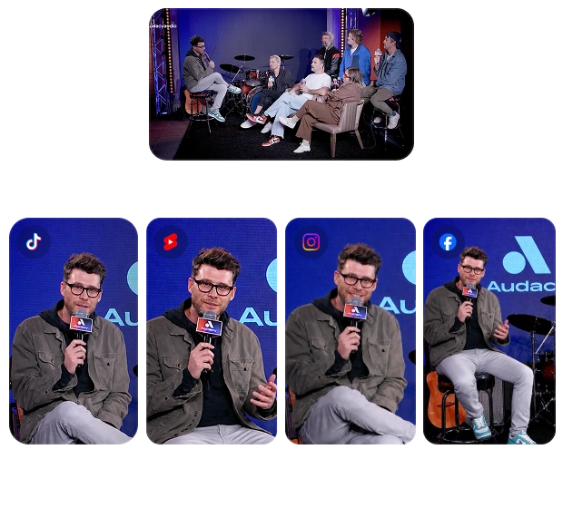 One clip distributed across TikTok, Instagram, YouTube and X