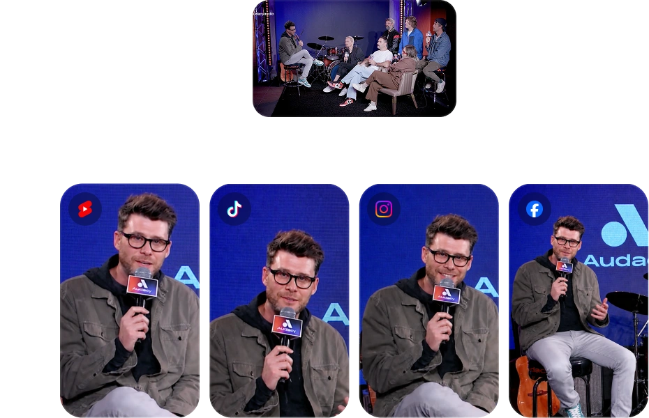 One clip distributed across TikTok, Instagram, YouTube and X
