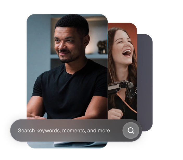 Searching a video catalog by keyword, moment or object